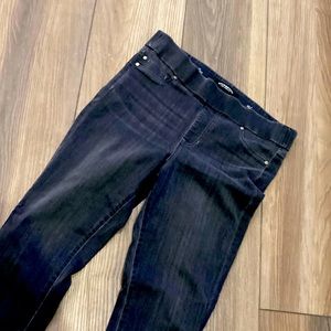 No button black faded denim skinny jeans